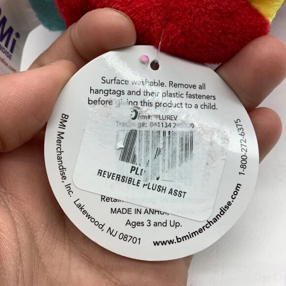 Reversible Dinosaur Plush Toy  6" Soft Fabric Mood Expressions Stuffed Plushie - Picture 12 of 14